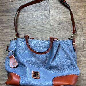 Dooney & Bourke Blue and Tan Shoulder or Tote Bag